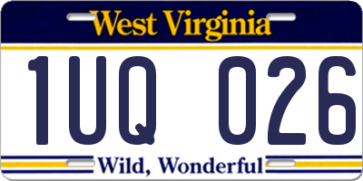 WV license plate 1UQ026