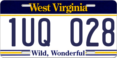 WV license plate 1UQ028