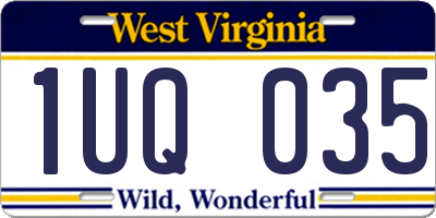 WV license plate 1UQ035