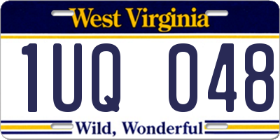 WV license plate 1UQ048