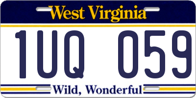 WV license plate 1UQ059