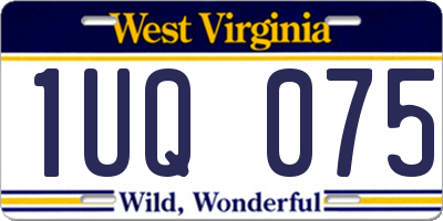 WV license plate 1UQ075
