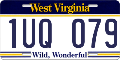 WV license plate 1UQ079