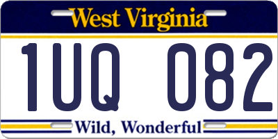 WV license plate 1UQ082