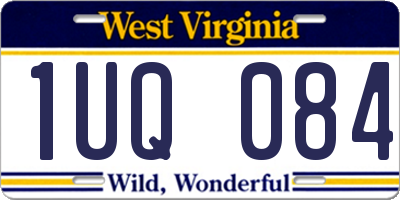 WV license plate 1UQ084