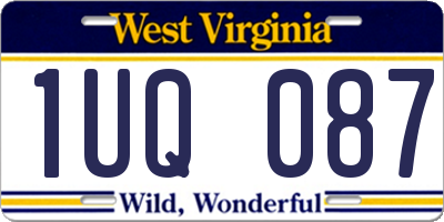 WV license plate 1UQ087