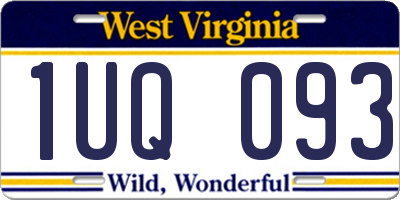 WV license plate 1UQ093