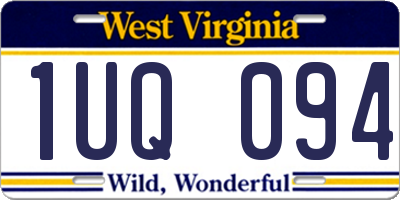 WV license plate 1UQ094