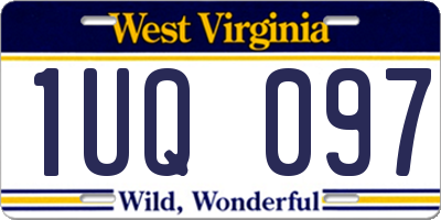 WV license plate 1UQ097