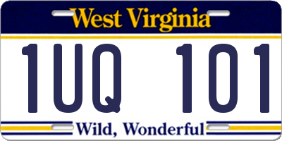 WV license plate 1UQ101