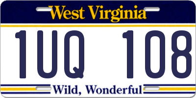 WV license plate 1UQ108
