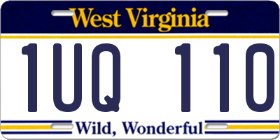 WV license plate 1UQ110