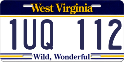 WV license plate 1UQ112