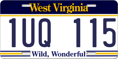 WV license plate 1UQ115