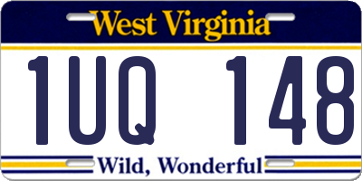 WV license plate 1UQ148