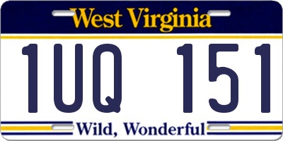 WV license plate 1UQ151
