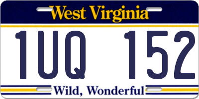 WV license plate 1UQ152