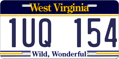WV license plate 1UQ154