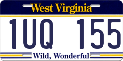 WV license plate 1UQ155