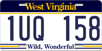 WV license plate 1UQ158