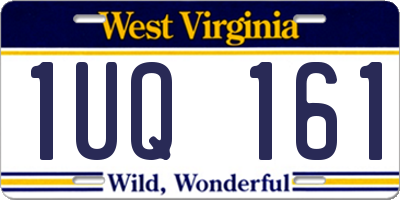 WV license plate 1UQ161