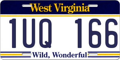 WV license plate 1UQ166