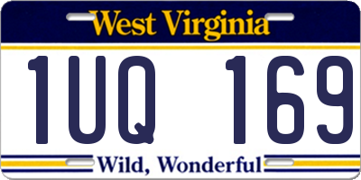 WV license plate 1UQ169