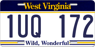 WV license plate 1UQ172