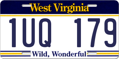 WV license plate 1UQ179