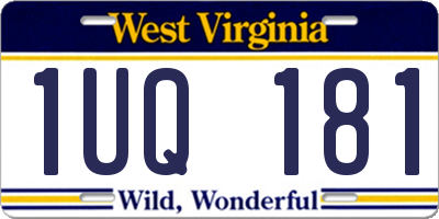 WV license plate 1UQ181