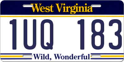 WV license plate 1UQ183