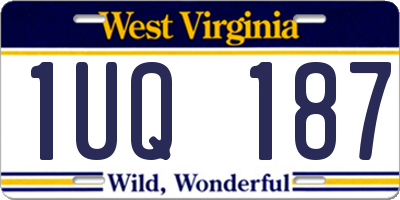 WV license plate 1UQ187
