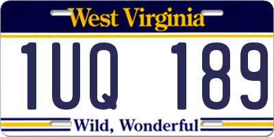WV license plate 1UQ189