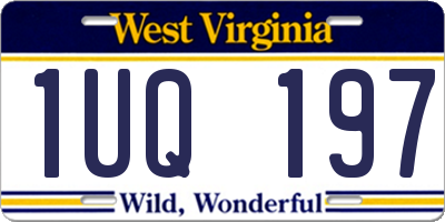 WV license plate 1UQ197