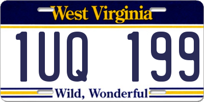 WV license plate 1UQ199