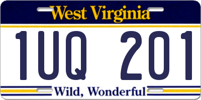 WV license plate 1UQ201