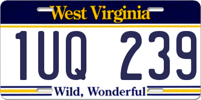 WV license plate 1UQ239