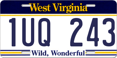 WV license plate 1UQ243
