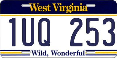 WV license plate 1UQ253
