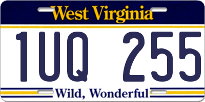 WV license plate 1UQ255