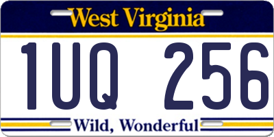 WV license plate 1UQ256