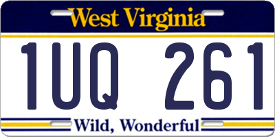 WV license plate 1UQ261