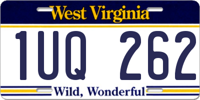 WV license plate 1UQ262