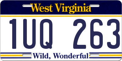 WV license plate 1UQ263