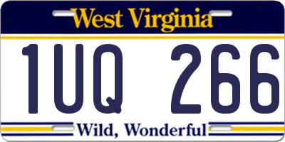 WV license plate 1UQ266