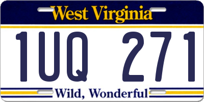 WV license plate 1UQ271