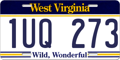 WV license plate 1UQ273