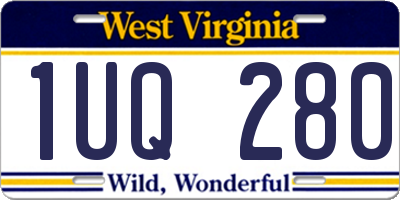 WV license plate 1UQ280