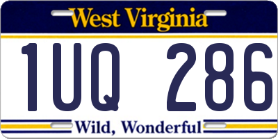 WV license plate 1UQ286