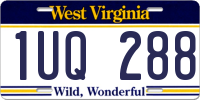 WV license plate 1UQ288